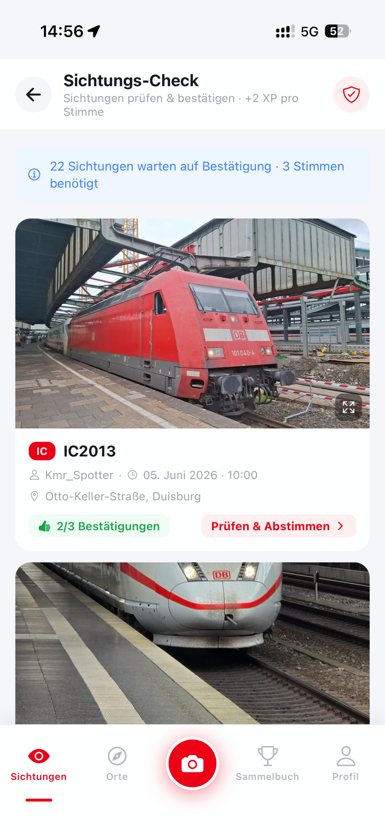 Sichtungs-Check Warteschlange